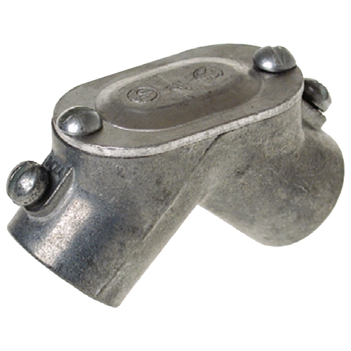 Pull Elbow with Gasket, 90 deg Angle, 3/4 in, Zinc, Gray