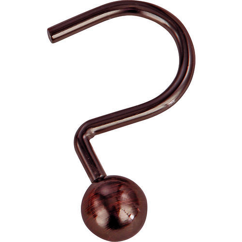 Ball Shower Curtin Hook, 1-1/16 in Opening, Steel, Venetian Bronze, 1-3/4 in W, 2-7/8 in H - pack of 12