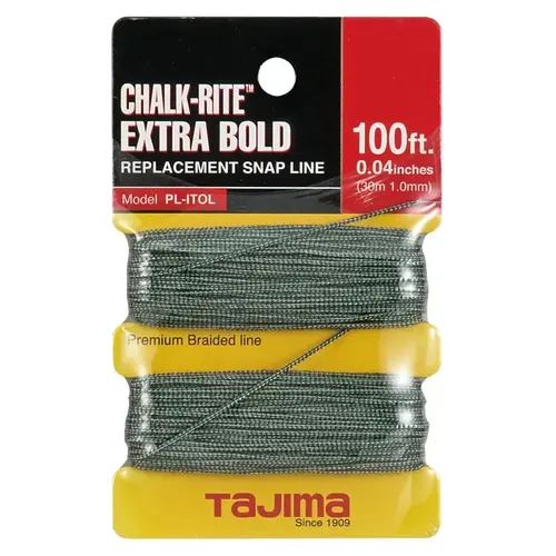 Tajima PLITOL Chalk-Rite 100 Ft. Braided Nylon Extra Bold Chalk Line Black/White