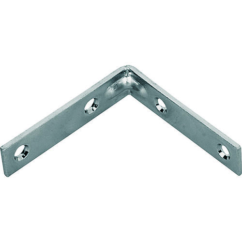 Corner Brace, 4 in L, 4 in W, 7/8 in H, Galvanized Steel, Galvanized, 3.1 mm Thick Material - pack of 4