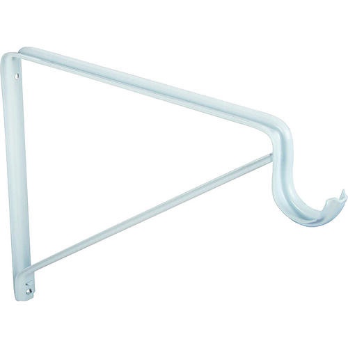 Standard-Duty Shelf/Rod Bracket, 132 lb/Pair, 13 in L, 9 in H, Steel, White - pack of 10