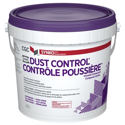 Dust Control Drywall Compound, Paste, Off White, 3.6 L