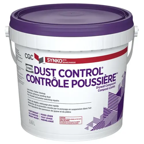 Dust Control Drywall Compound, Paste, Off White, 3.6 L