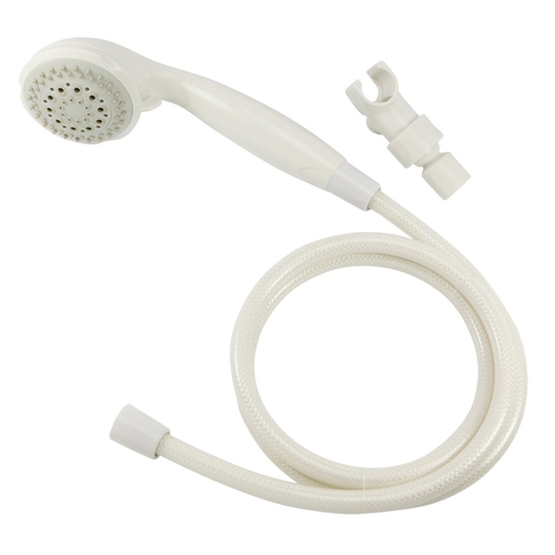 Hand-Held Shower Head, 1.75 (6.6) 80 gpm (L/MIN) psi, 1/2-14 NPT Connection, Threaded, PVC, White