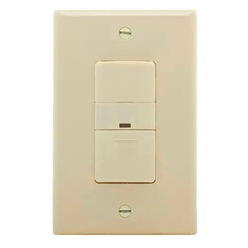 Motion Sensor Switch, 120 V, 1 -Pole, Motion Sensor, 180 deg Sensing, Light Almond