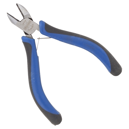 Diagonal Cutting Plier, 4.5 in OAL, 0.8 mm Cutting Capacity, 0.5 in Jaw Opening, Black/Blue Handle