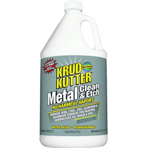 Krud Kutter ME014 Metal Clean and Etch, Liquid, Mild, Translucent Orange, 1 gal, Bottle