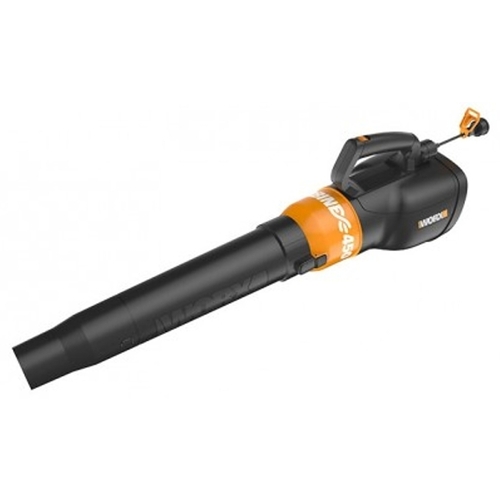 Worx WG519 Electric Leaf Blower, 7.5 A, 120 V, 2-Speed, 360, 450 cfm Air, Black/Orange