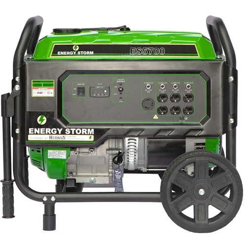 Portable Generator, 42.2 A, 120 V, 5700 W Output, Octane Gas, 6.5 gal Tank, 10 hr Run Time