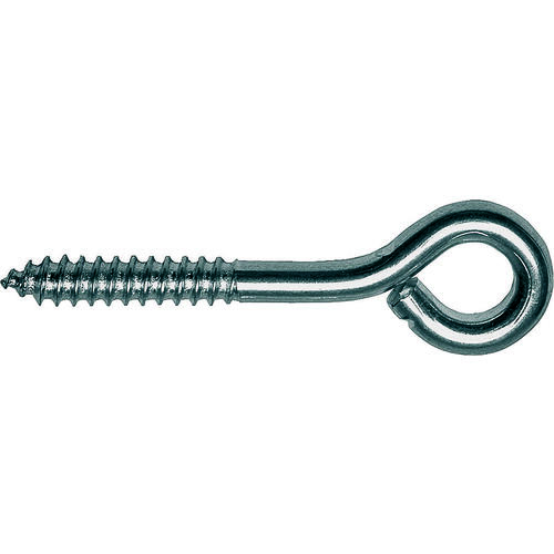 Screw Eye, 4.75 mm Dia Wire, 6.2 mm Thread, 3/4 in L Thread, 1-13/16 in OAL, 116 lb Working Load, Steel - pack of 20