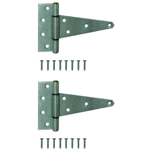 T-Hinge, Galvanized Steel, Galvanized Brass Pin, Fixed Pin, 180 deg Range of Motion, 96 (Pair) lb - pack of 2