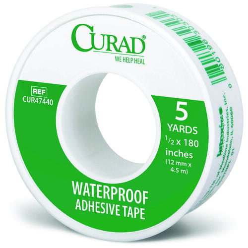 Curad CUR47440RB CUR47440 Adhesive Tape, 1/2 in W, 5 yd L, Cotton/Polyethylene Bandage, Heat-Activated Adhesive