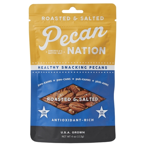 Pecan Nation PNRS4.8.12-XCP8 PECANS ROASTED SALTD 4OZ POUCH - pack of 8