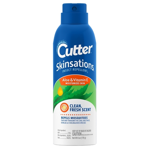 CUTTER HG-96172 SKINSATIONS Insect Repellent, Aerosol, Ethanol, 6 oz Aerosol Can