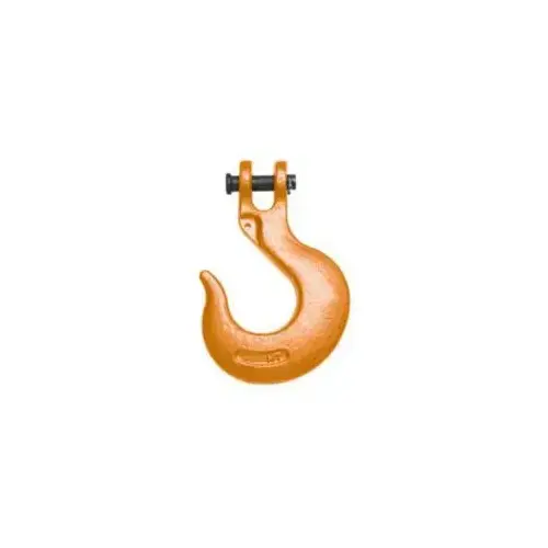 Campbell 4403515 Clevis Slip Hook, 3/8 in, 7100 lb Working Load, 80 Grade, Alloy Steel, Powdered Painted Orange