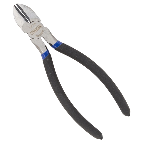 Diagonal Cutting Plier, 7 in OAL, 1.2 mm Cutting Capacity, 1 in Jaw Opening, Black/Blue Handle