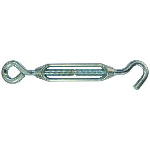 Turnbuckle, 3/8 in Thread, Hook, Eye, 11 in L Take-Up, Aluminum Zinc