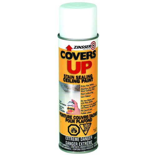 Zinsser Z03696 COVER UP Stain Sealing Ceiling Paint, White, 454 g, Aerosol Can