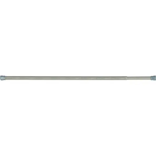 Shower Curtain Rod, 7-1/2 lb, 36 to 63 in L Adjustable, 1 in Dia Rod, Steel, Brushed Nickel Silver