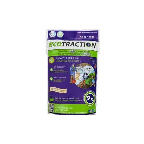 ecoTRACTION ET9RB Ice Melter, Granule Crystal, Solid, 9.1 kg Bag