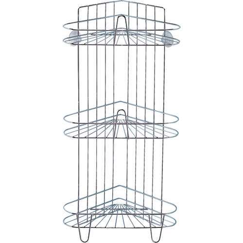 Shower Caddy, 3-Shelf, 11-5/8 in OAW, 23-1/4 in OAH, 8-1/4 in OAD, 10 lb Silver