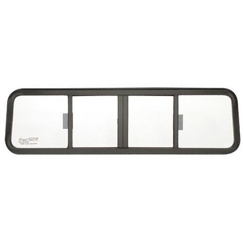 CRL BRW1842 Duo-Vent Four Panel Big Rig Slider with Clear Glass for 1967-1987 Autocar/White Diamond Conventional Cabs