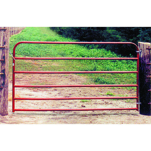 Utility Gate, 50 in W Gate, 70 in H Gate, 20 ga Frame Tube/Channel, Red