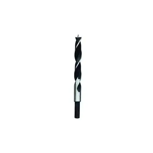 Dowel Drill Bit, 1/2 in Dia, Wide Flute, 3/8 in Dia Shank, Reduced Shank