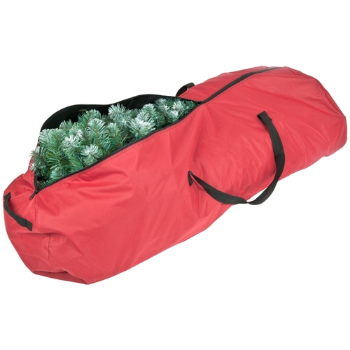 Rolling Storage Bag, M, 6 to 7-1/2 ft Capacity, Polyester, Red, Zipper Closure, 55 in L