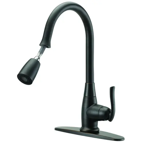 Kitchen Faucet, 1.8 gpm, 1-Faucet Handle, 1, 3-Faucet Hole, Brass/Plastic/Zinc, Deck Mounting Venetian Bronze