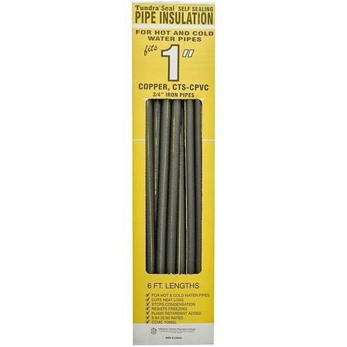 Tundra 31181T/PR38118TW PR38118TW Pipe Insulation, 6 ft L, Polyolefin, Charcoal, 1 in Pipe