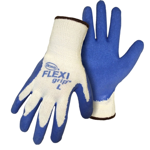 Boss 8426L-3 String Knit Gloves, L, Flexible Knit Wrist Cuff, Cotton/Poly/Latex, Blue - pack of 3