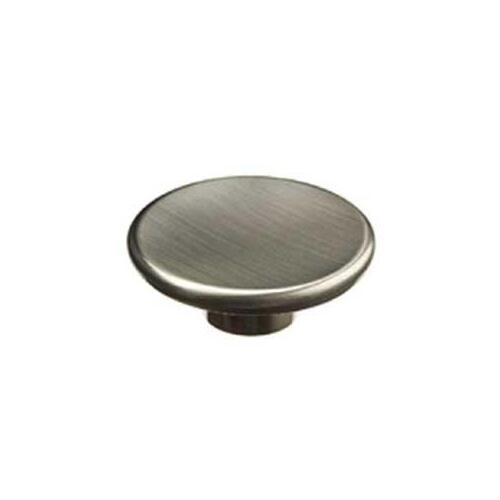 Knob, 7/8 in Projection, Metal, Antique Nickel Gray