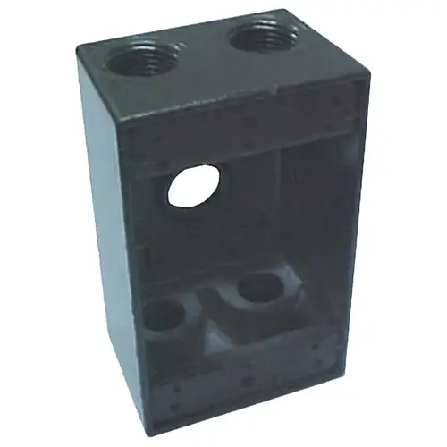 1B75 1B75-5 Weatherproof Box, 2-3/4 in W, 2 in D, 4-1/2 in H, 1 -Knockout, Screw Mounting, NEMA 3R, Gray