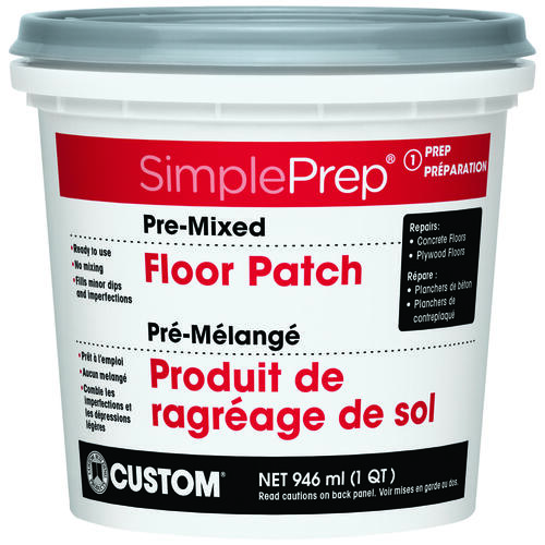 Pre-Mixed Floor Patch, Paste, Gray, 1 qt Pail - pack of 6