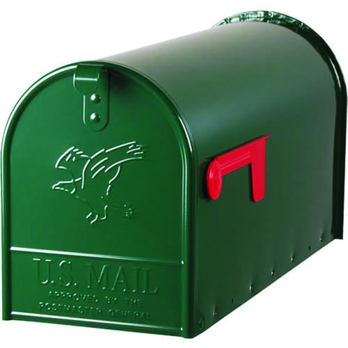 Elite Series E1600G00 Mailbox, 1475 cu-in Capacity, Galvanized Steel, Powder-Coated, 8.7 in W, Green