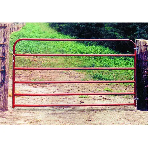 Utility Gate, 48 in W Gate, 50 in H Gate, 20 ga Frame Tube/Channel, Red