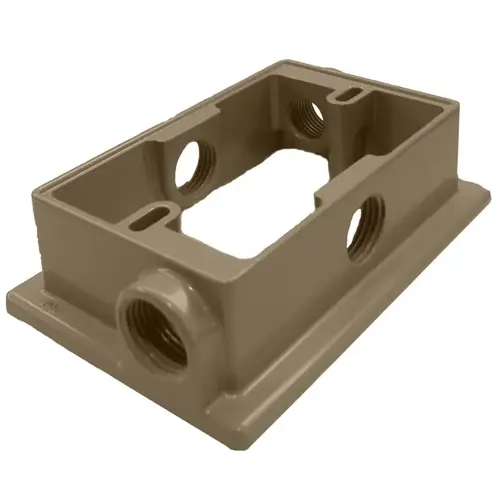 Box Extension Adapter, 5-1/4 in L, 1/2 in W, 1 -Gang, Die-Cast Metal, Bronze