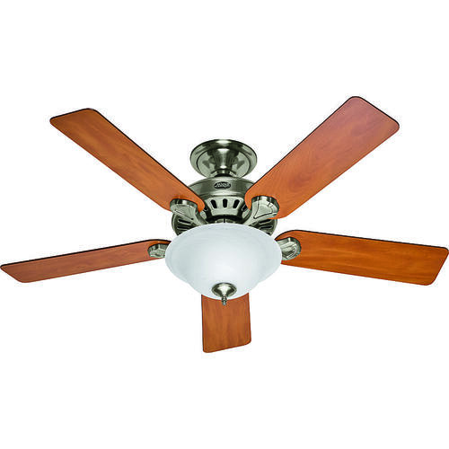 Ceiling Fan, 5-Blade, Blackened Rosewood/Chestnut Blade, 52 in Sweep, 3-Speed, With Lights: Yes