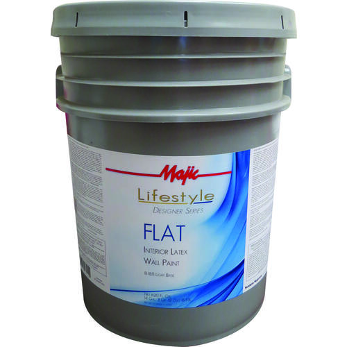 Interior Wall Paint, Flat, White, 5 gal Can