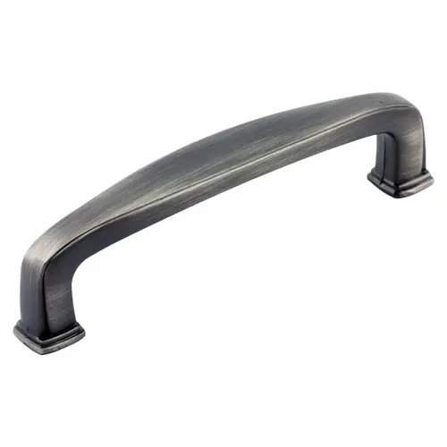 Cabinet Pull, 4-1/4 in L Handle, 5/8 in H Handle, 1-1/16 in Projection, Metal, Antique Nickel