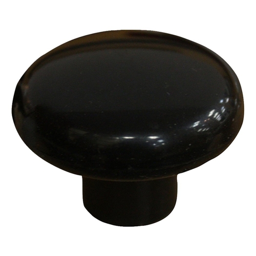 Cabinet Knob, 1-1/32 in Projection, Plastic Black