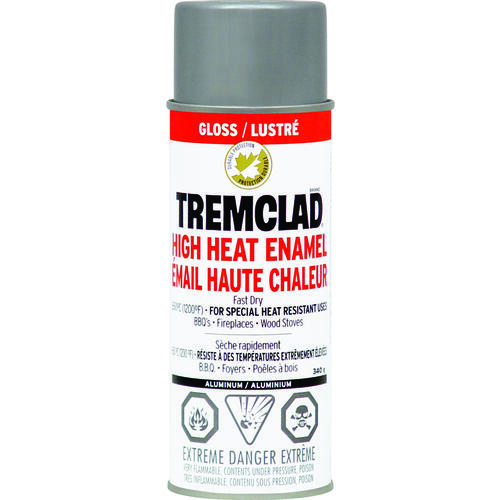 TREMCLAD Enamel Paint, Aluminum, 340 g Aerosol Can