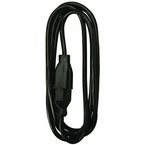 Extension Cord, 16 AWG Cable, 8 ft L, 13 A, 125 V, Black