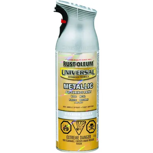 UNIVERSAL Spray Paint, Metallic, Titanium Silver, 312 g, Aerosol Can