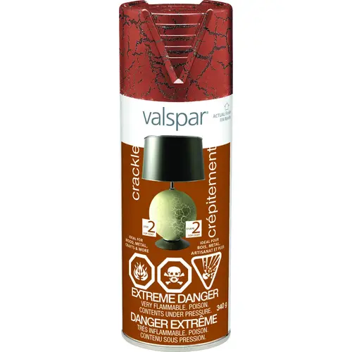 11206 Crackle Spray Paint, Cinnabar, 12 oz, Aerosol Can - pack of 6
