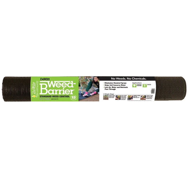 DeWitt DWB153100 Weed Barrier, 100 ft L, 3 ft W, Polypropylene, Black