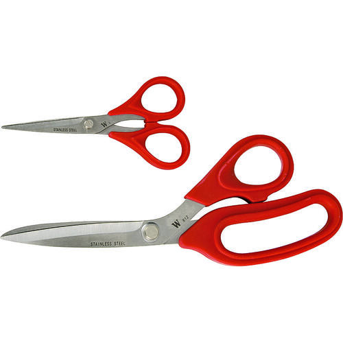 Scissor Set, Stainless Steel Blade, Soft Touch Handle, Black/Red Handle