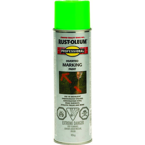 PROFESSIONAL Inverted Marking Paint, Matte, Fluorescent Green, 426 g, Aerosol Can