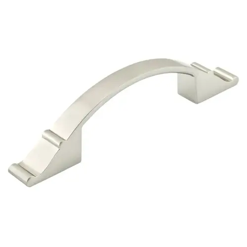 Cabinet Pull, 4-15/16 in L Handle, 17/32 in H Handle, 1-3/32 in Projection, Metal, Brushed Nickel